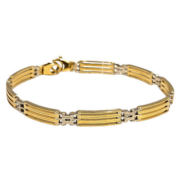 BRACELET 23.29GR 18CT 22CM OR BLANC ET JAUNE