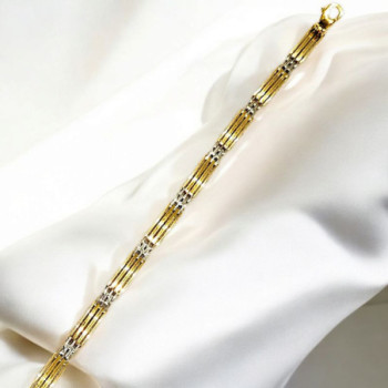 BRACELET 23.29GR 18CT 22CM OR BLANC ET JAUNE