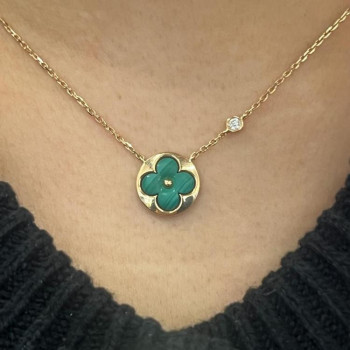 COLLIER LOUIS VUITTON  BLOSSOM  BB, OR, ROSE MALACHITE ET DIAMANTS