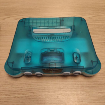 CONSOLE NINTENDO 64 TURQUOISE TRANSPARANTE + 1 MANETTE