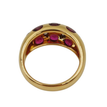 BAGUE OR JAUNE 18K RUBIS DTS 9.5GR T56