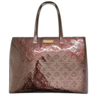 LOUIS VUITTON AMARANTE MONOGRAM VERNIS WILSHIRE MM BAG