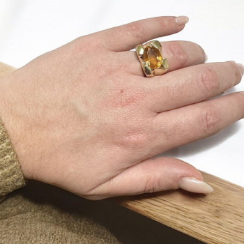 BAGUE OR JAUNE CITRINE 11.30 GRS