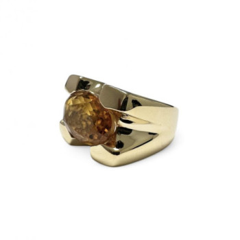 BAGUE OR JAUNE CITRINE 11.30 GRS