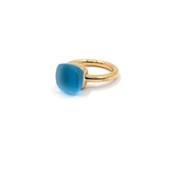 BAGUE POMELLATO NUDO OR JAUNE 18K & TOPAZE 7.08G T. 52