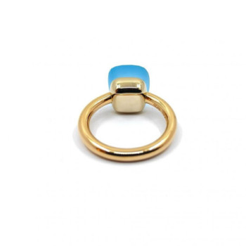 BAGUE POMELLATO NUDO OR JAUNE 18K & TOPAZE 7.08G T. 52