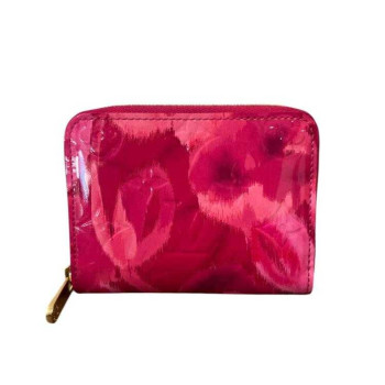 PORTFEUILLES LOUIS VUITTON MINI ZIPPY IKAT CUIR VERNIS ROSE