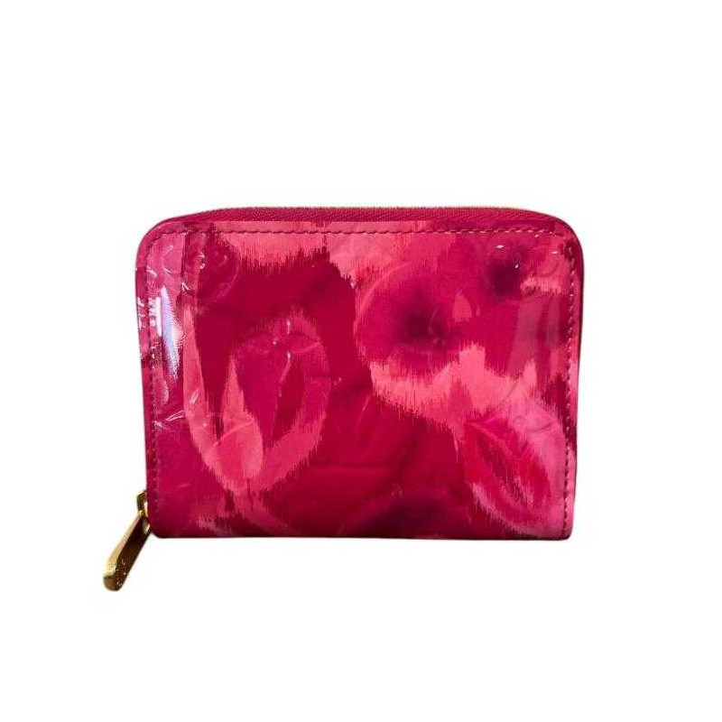 PORTFEUILLES LOUIS VUITTON MINI ZIPPY IKAT CUIR VERNIS ROSE