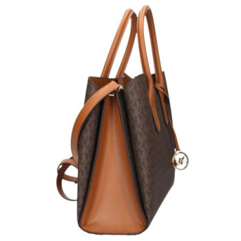 MK Ruthie Large Signature Logo Satchel - Brown - Michael Kors