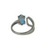 BAGUE OR BLANC CITRINE BLEU ET DIAMANTS  T. 56 4.04GRS