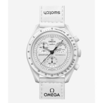 SWATCH X OMEGA SNOOPY MOONSWATCH MISSION TO THE MOONPHASE FULL MOON (WHITE)