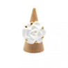 BAGUE CHANEL CAMELIA OR JAUNE 18K & AGATE BLANCHE 14.69G T. 52