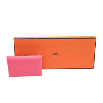 PORTE CARTE ROSE CALVI HERMES