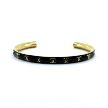 BRACELET CHANEL JONC NOIR TAILLE M