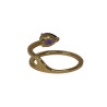 BAGUE EN OR JAUNE 18K AMETHYSTE ET DIAMANTS 4.45GRS