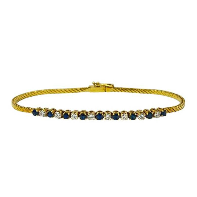 BRACELET OR 18CT + DIAMANTS ET SAPHIR BRACELET OR 18CT + DIAMANTS ET SAPHIR