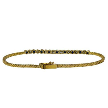 BRACELET OR 18CT + DIAMANTS ET SAPHIR