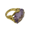 BAGUE LEON HATOT EN OR JAUNE 18K AVEC AMETHYSTE 20GRS AVEC ECRIN 