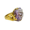BAGUE LEON HATOT EN OR JAUNE 18K AVEC AMETHYSTE 20GRS AVEC ECRIN 