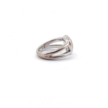 BAGUE CHOPARD HAPPY HEART OR BLANC 18CTS & DIAMANTS T.52 7.50G