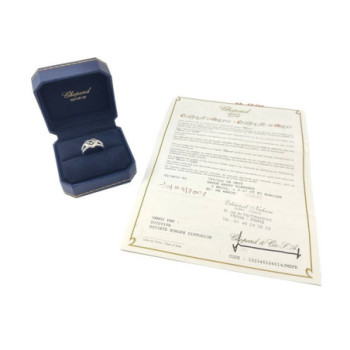 BAGUE CHOPARD HAPPY HEART OR BLANC 18CTS & DIAMANTS T.52 7.50G