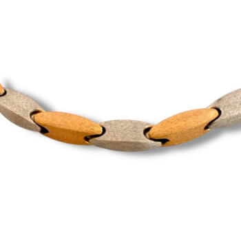 BRACELET OR GRIS ET ROSE OR 18CT 10.70GR