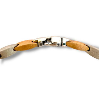 BRACELET OR GRIS ET ROSE OR 18CT 10.70GR