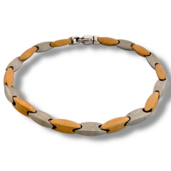 BRACELET OR GRIS ET ROSE OR 18CT 10.70GR