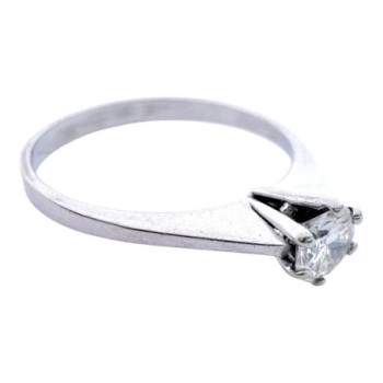 BAGUE SOLITAIRE OR BLANC 18CT 2.38 GR T56