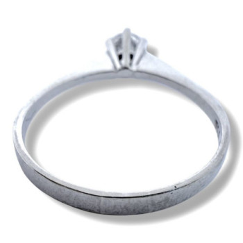 BAGUE SOLITAIRE OR BLANC 18CT 2.38 GR T56