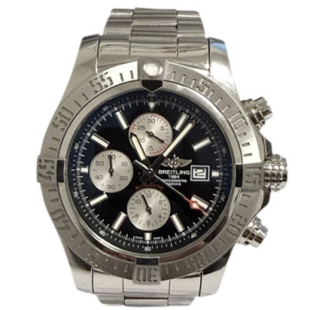 BREILTING SUPER AVENGER 2 ACIER NOIR CHRONO FULL SET