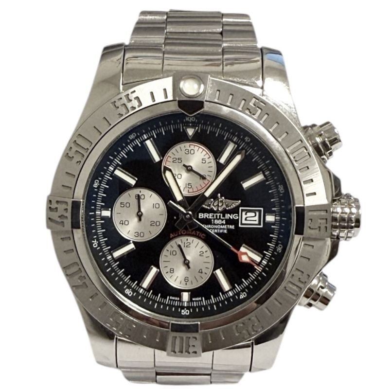 BREILTING SUPER AVENGER 2 ACIER NOIR CHRONO FULL SET BREILTING SUPER AVENGER 2 ACIER NOIR CHRONO FULL SET