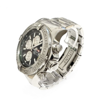 BREILTING SUPER AVENGER 2 ACIER NOIR CHRONO FULL SET