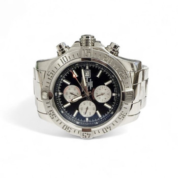 BREILTING SUPER AVENGER 2 ACIER NOIR CHRONO FULL SET