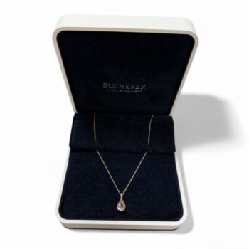 CHAINE PENDENTIF BLUSH OR ROSE 750 MORGANITE + DIAMANTS 3.63GRS
