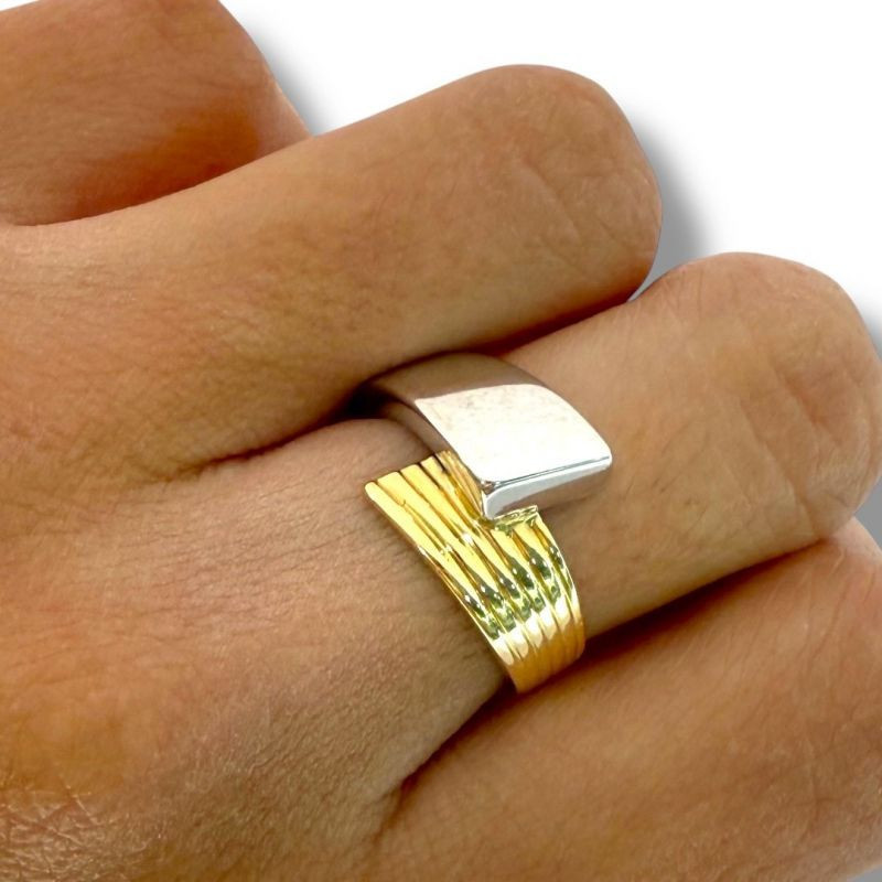 BAGUE OR JAUNE ET BLANC 18CT T51 4.53GR BAGUE OR JAUNE ET BLANC 18CT T51 4.53GR
