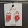 BO CREOLE FLEUR ROSE EN ACIER INOXYDABLE