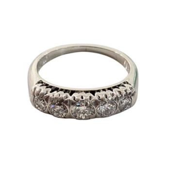 BAGUE OR BLANC 18 CT ET DIAMANTS 4.99 GR T 54