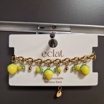 BRACELET BRELOQUES CITRONS EN ACIER INOXYDABLE