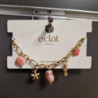 BRACELET COQUILLAGE ROSE EN ACIER INOXYDABLE