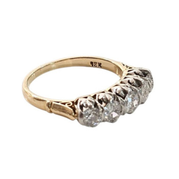 BAGUE OR JAUNE 18 CT ET DIAMANTS 4.12 GR T53