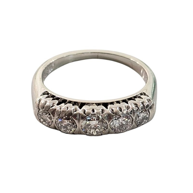 BAGUE OR BLANC 18 CT ET DIAMANTS 4.99 GR T 54 BAGUE OR BLANC 18 CT ET DIAMANTS 4.99 GR T 54