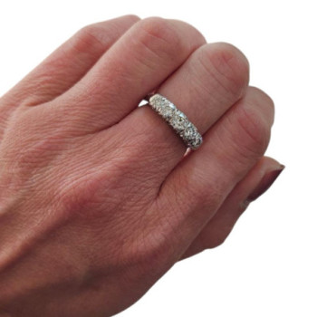 BAGUE OR BLANC 18 CT ET DIAMANTS 4.99 GR T 54