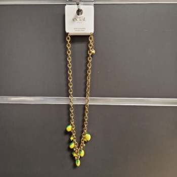 COLLIER BRELOQUES CITRONS EN ACIER INOXYDABLE