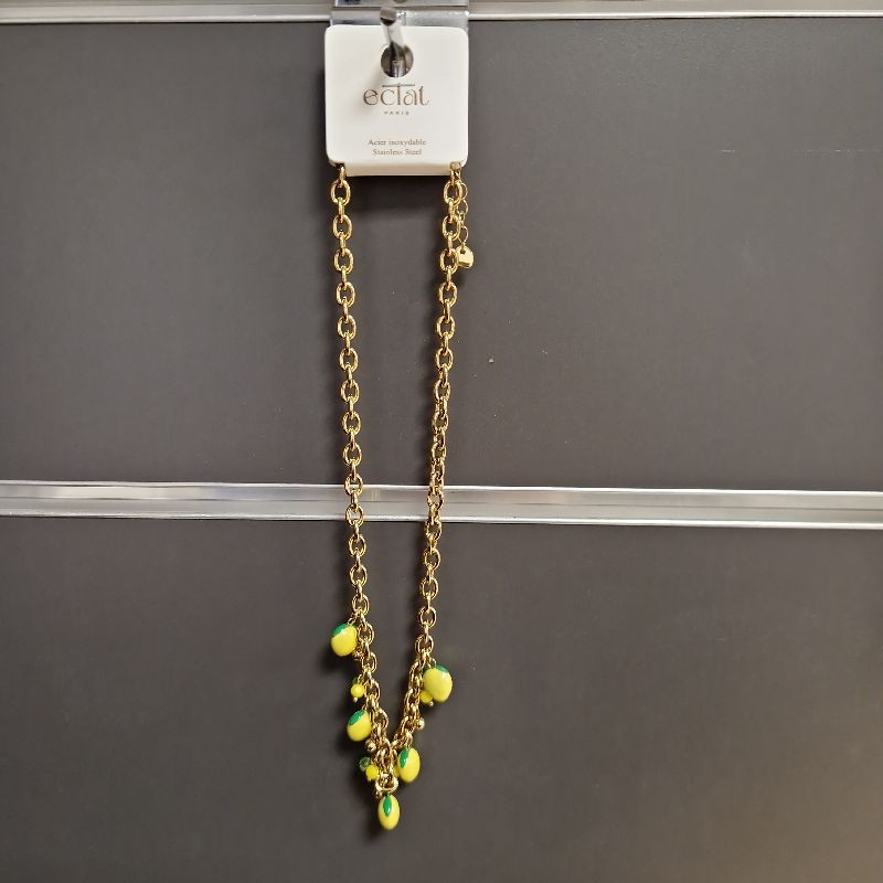 COLLIER BRELOQUES CITRONS EN ACIER INOXYDABLE COLLIER BRELOQUES CITRONS EN ACIER INOXYDABLE