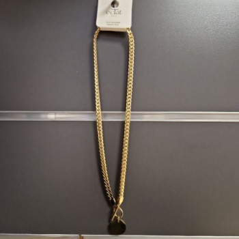 COLLIER CHAINE AVEC PLAQUE EN ACIER INOXYDABLE