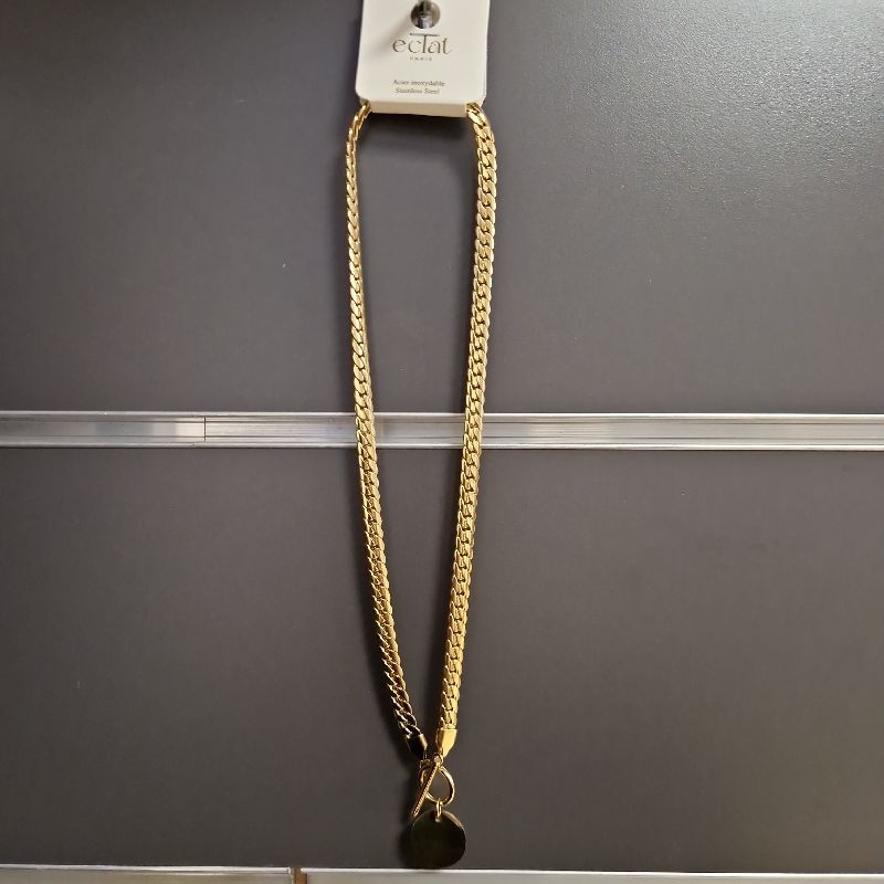 COLLIER CHAINE AVEC PLAQUE EN ACIER INOXYDABLE