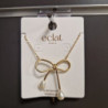 COLLIER NOEUD AVEC PERLES EN ACIER INOXYDABLE