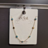 COLLIER PERLES BLEUS EN ACIER INOXYDABLE