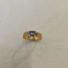 BAGUE EN OR  JAUNE 18CTS IOLITE ET TOURMALINES ROSES 6.80GRS T.54